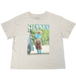 Shania Twain Photo Graphic T Shirt Country Pop‎ Tour Style White Tee XL